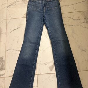 Good American Dark Blue Boot Cut Jeans